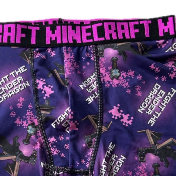 NEW! Minecraft 2 Pair Athletic Boxer Briefs Underwear Creeper & Ender‎ Dragon 10 - Picture 6 of 15